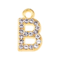 Macro shot of gold letter B pendant with sparkling crystal rhinestones inlay details - Letter B-Gold