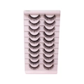 Set van 10 paar DD-krul Russische volume-wimpers op een roze display - Russische dikke stijl (TK01) / DD Krul