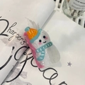 Cute snowman acrylic hair claw clip with colorful hat and scarf for winter styling - Snowman Claw (approx. 8cm)