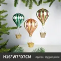 Three-piece striped hot air balloon Christmas ornaments in festive multi-color finishes - Hot Air Balloon Set (3pcs)