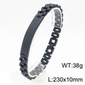 Adjustable black titanium steel bracelet for men with custom engraving, 230x10mm size - 10mm Width / Black