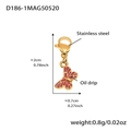 Pink oil drip butterfly charm in gold stainless steel with lobster clasp for DIY jewelry - D186-1 Gold Butterfly Enamel Pendant (Pink) 2PCS