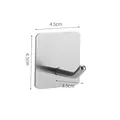 Brushed silver 304 stainless steel adhesive wall hook with 4.5cm square base size - 3.5cm 135 Degree Hook [Brushed Silver]