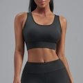 Women's black high-elasticity sports bra and high-waist yoga leggings two-piece set - XS / Black