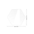 Clear hexagonal acrylic table number sign with dimensions 8cm by 6.9cm for weddings - BT052 Small 8*7cm (Hexagon - No Base)