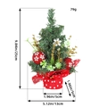 Mini albero di Natale con bacche rosse e base a pois altezza 25 cm decorazione - Base a Pois Bianchi con Palline di Natale