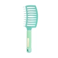 Curved mint green detangling hair brush with boar bristles and massage tips - Mint Green Without Bristles