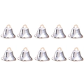 Set di dieci campanellini natalizi in metallo argento da 2,1 cm con asole per il fai-da-te - 10 Pezzi Campanellini Argento / Argento