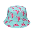 Hellblauer Flamingo Fischerhut mit Krempe zum Wenden für optimalen Sonnenschutz - M (56-58cm) / Cyan