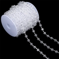 Cadena de cuentas de acrílico transparente facetado en carrete para decoración DIY - Paquete Grande Bola Facetada 10mm/4mm Transparente 15m/Rollo