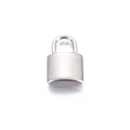 Ciondolo a lucchetto in acciaio inossidabile argento lucido per collane fai-da-te e hip hop - Lucchetto Rettangolare Lucido / 13x8mm
