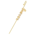 Detail of gold-plated FRIEND letter ear cuff with zircon accents and a heart charm - FRIEND Letter / Gold