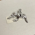 Polished silver bird with olive branch brooch for suits on minimalist fabric - 47 Silver Peace Dove (Z-4031)