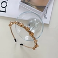 Sparkling champagne crystal beaded headband with slim wire frame for elegant women - Champagne Yellow Beads