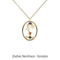 S925 sterling silver Scorpio zodiac necklace with colorful crystals in gold finish - Scorpio