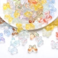 Polished 10x14mm glass butterfly loose beads in mixed pastel colors for DIY jewelry making - Gradient Mixed