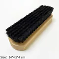 Spazzola per scarpe in faggio con setole di crine, 14x4,5x4 cm per lucidare la pelle - Spazzola in crine di cavallo in legno di faggio nero (B-142)