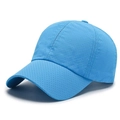 Light blue quick-dry baseball cap with breathable mesh fabric for summer outdoor sports - Adjustable / Lake Blue