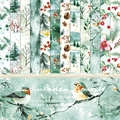 6-inch Snowladen Bough paper pad for DIY scrapbooking with 12 winter watercolor designs - R2553 24 Sheets