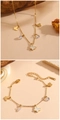 Collana a farfalla in oro 18k con trama in madreperla bianca e dettagli in zirconi - Set di Gioielli Farfalla con Conchiglia Bianca / Oro