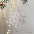 Sparkling 12cm silver snowflake Christmas tree ornament with glitter finish and hanging loop - 3D Triple Layer Snowflake