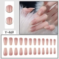 Faux ongles ballerine dégradé rose nude 24 pièces avec finition brillante Y-469 - Trapèze Ombré Rose Nude (Y-469)