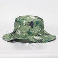 Détail du chapeau de soleil vert pour enfant avec imprimés dinosaures et cordon réglable - 52cm / Imprimé Dinosaure Vert (7#)