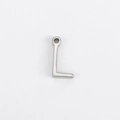 Polished silver stainless steel letter L pendant with top hole for DIY jewelry making - L (Bracelet Accessory) / Steel