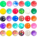 Set of 30 colorful TPR stress relief balls in various bright colors and textures - 6.0cm Mixed Color Bead Ball