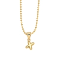 Polished gold initial X pendant necklace on a delicate bead chain for women - Letter X