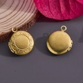 Pendentif médaillon photo rond doré avec motifs floraux vintage et finition lisse - N°39 Mini Médaillon Rond Or (13.5*16mm)