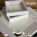 Elegant purple floral pattern gift box for hair accessories with foldable cardboard design - Purple Striped Floral