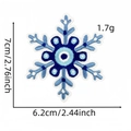 Detail view of blue snowflake embroidery patch with exact dimensions and 1.7g weight - Snowflake Patch 5#
