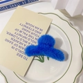 Vibrant royal blue faux fur hair claw clip in a stylish minimalist plush design - S / Royal Blue