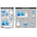 Blue watercolor Christmas reindeer and snowman window stickers set with dimension details - BQ413