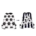 Double-sided soccer drawstring bag with black and white hexagonal patterns and stars - Black & White Soccer