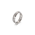 Anello elegante da 6mm in acciaio inossidabile argento con zirconi incastonati per coppie - US 10 / Stile Acciaio Donna KR86748-K