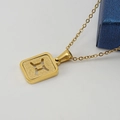 18K vergulde roestvrijstalen Tweelingen sterrenbeeld ketting met matte hanger - Tweelingen