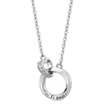 S925 silver Mobius double ring necklace with heart pendant and Ti amo engraving - Tiamo White Gold