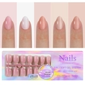 150 pieces of nude soft gel French nail tips in 15 sizes with professional packaging - 5-Color Nude Press-on Nails 07
