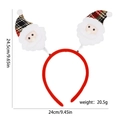 Detail view of Christmas headband with Santa figures and exact size dimensions - Plaid Hat Santa Headband