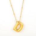 Collana con ciondolo a lettera D dorata 3D bombata e catena a sfere da donna - Oro - D