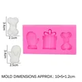 Pink silicone mold with gloves gift box and bone shapes for cake decorating - Gloves/Gift Box/Bones / 3# 15-1173 Pink