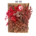 Preserved dried flower bouquet set A5-05 with red hydrangea and gypsophila for DIY crafts - Flower Pack No.5