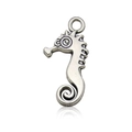 Vintage silver seahorse pendant charm with antique finish for DIY ocean jewelry making - 1Pc Antique Silver Seahorse 13x28mm