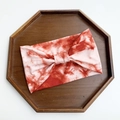 Extra wide tie-dye yoga headband in red and pink colors with front knot detail - Red Pink Tie-dye
