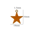 Orange star-shaped stainless steel pendant with dimensions of 16mm height and 14mm width - Star-Orange