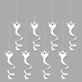 Set di 8 fantasmi bianchi appesi in carta per decorazione di feste e scene di Halloween - Stile fantasma (Y-00442) / Bianco
