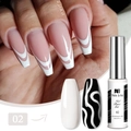 Gel liner 3D UV LED per nail art creativa nel colore 02 finitura argento - Bianco (02)
