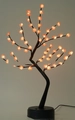 LED tree lamp with black trunk and warm orange glowing rose flower shaped lights - 60L Small Rose Black Branch Warm Light (Dual Use)